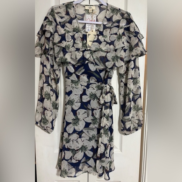 Entro Floral Wrap Dress Women’s Size Small - Picture 3 of 11